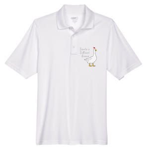 Santa’s silliest goose tacky Funny Christmas  Men's Origin Performance Piqué Polo