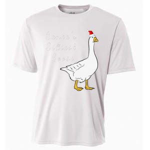 Santa’s silliest goose tacky Funny Christmas  Cooling Performance Crew T-Shirt