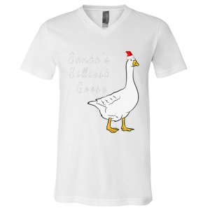 Santa’s silliest goose tacky Funny Christmas  V-Neck T-Shirt