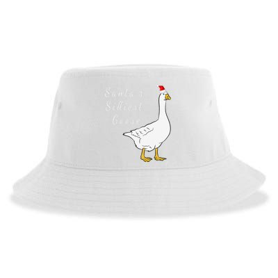 Santa’s silliest goose tacky Funny Christmas  Sustainable Bucket Hat