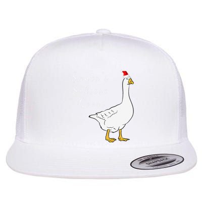 Santa’s silliest goose tacky Funny Christmas  Flat Bill Trucker Hat