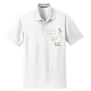 Santa’s silliest goose tacky Funny Christmas  Dry Zone Grid Polo