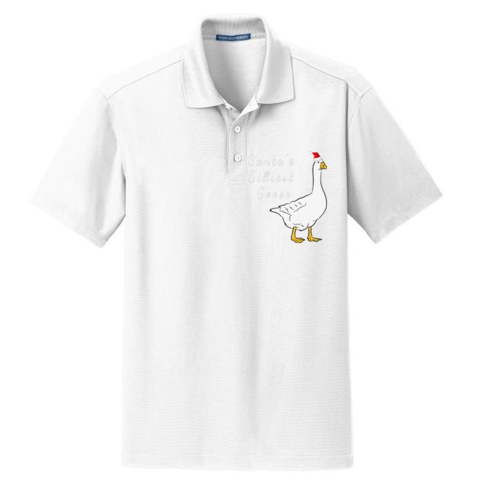 Santa’s silliest goose tacky Funny Christmas  Dry Zone Grid Polo