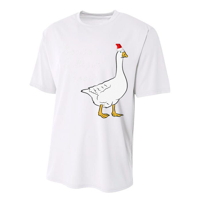 Santa’s silliest goose tacky Funny Christmas  Performance Sprint T-Shirt