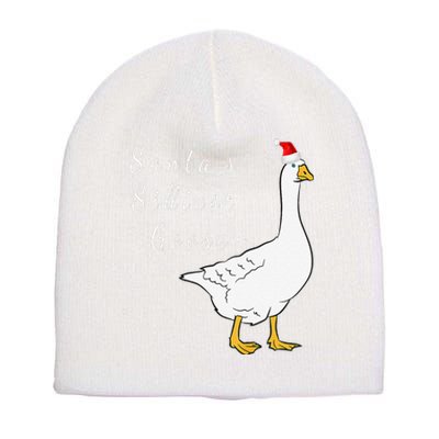 Santa’s silliest goose tacky Funny Christmas  Short Acrylic Beanie