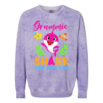 Shark Shirt Grammie Shirt Grammie Lover Family Mother's Colorblast Crewneck Sweatshirt