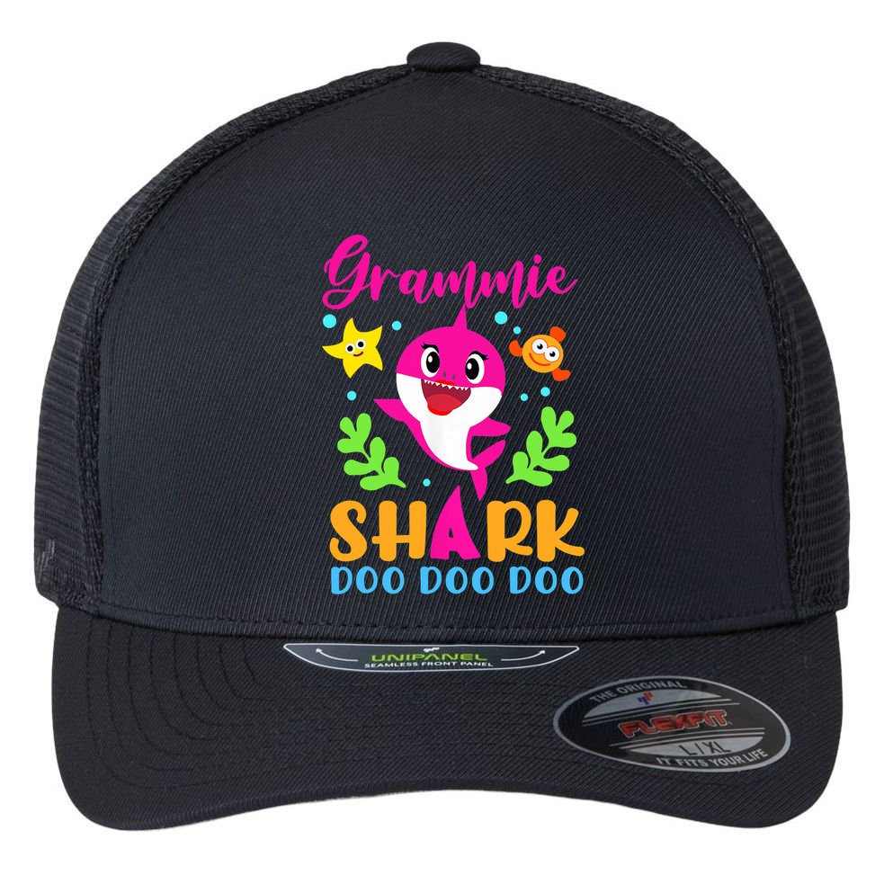 Shark Shirt Grammie Shirt Grammie Lover Family Mother's Flexfit Unipanel Trucker Cap