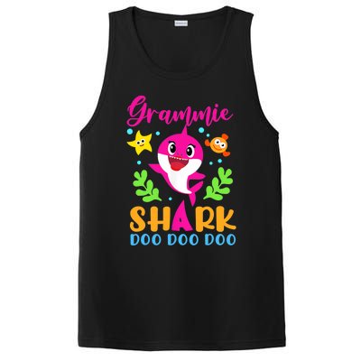 Shark Shirt Grammie Shirt Grammie Lover Family Mother's PosiCharge Competitor Tank