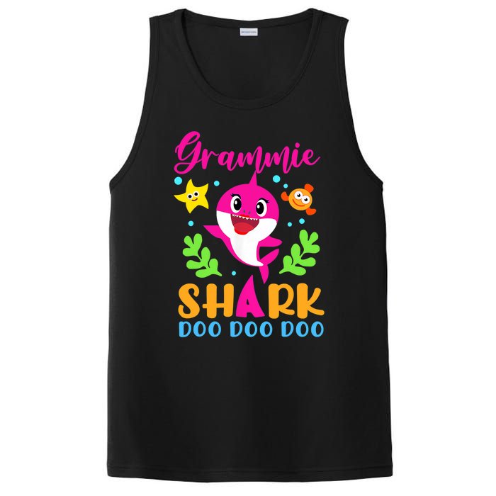 Shark Shirt Grammie Shirt Grammie Lover Family Mother's PosiCharge Competitor Tank