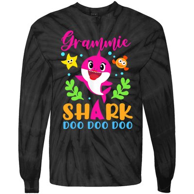 Shark Shirt Grammie Shirt Grammie Lover Family Mother's Tie-Dye Long Sleeve Shirt