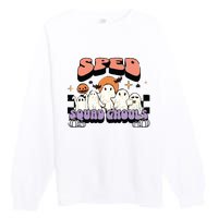 Sped Squad Ghoul Special Education Teacher Halloween Costume Premium Crewneck Sweatshirt