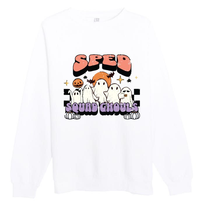 Sped Squad Ghoul Special Education Teacher Halloween Costume Premium Crewneck Sweatshirt