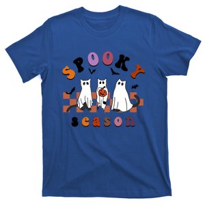 Spooky Season Ghost Retro Cute Halloween Cat Cute Ghost Face Gift T-Shirt