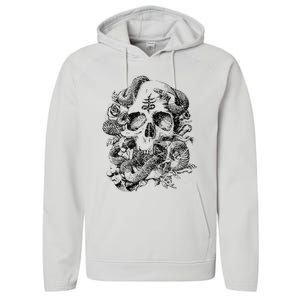 Skull & Snakes Goth Punk Performance Fleece Hoodie