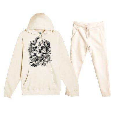 Skull & Snakes Goth Punk Premium Hooded Sweatsuit Set