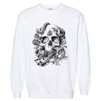 Skull & Snakes Goth Punk Garment-Dyed Sweatshirt