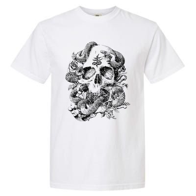 Skull & Snakes Goth Punk Garment-Dyed Heavyweight T-Shirt