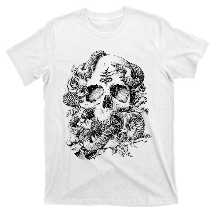 Skull & Snakes Goth Punk T-Shirt