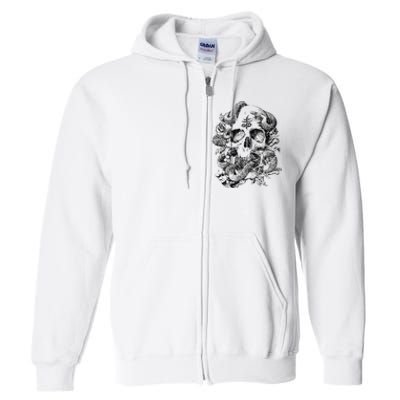 Skull & Snakes Goth Punk Full Zip Hoodie