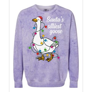 Santa’s silliest goose Funny Christmas Family  Colorblast Crewneck Sweatshirt