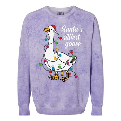 Santa’s silliest goose Funny Christmas Family  Colorblast Crewneck Sweatshirt