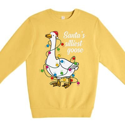 Santa’s silliest goose Funny Christmas Family  Premium Crewneck Sweatshirt