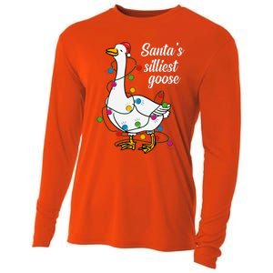 Santa’s silliest goose Funny Christmas Family  Cooling Performance Long Sleeve Crew