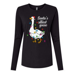 Santa’s silliest goose Funny Christmas Family  Womens Cotton Relaxed Long Sleeve T-Shirt