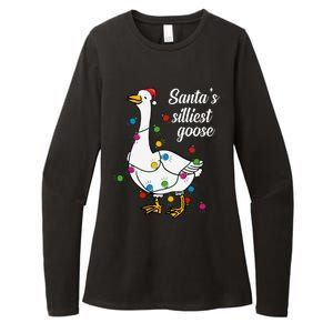 Santa’s silliest goose Funny Christmas Family  Womens CVC Long Sleeve Shirt