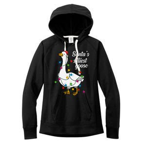 Santa’s silliest goose Funny Christmas Family  Women's Fleece Hoodie