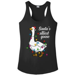 Santa’s silliest goose Funny Christmas Family  Ladies PosiCharge Competitor Racerback Tank