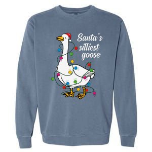 Santa’s silliest goose Funny Christmas Family  Garment-Dyed Sweatshirt