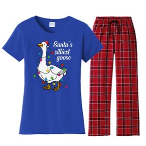 Santa’s silliest goose Funny Christmas Family  Women's Flannel Pajama Set