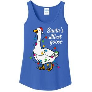 Santa’s silliest goose Funny Christmas Family  Ladies Essential Tank