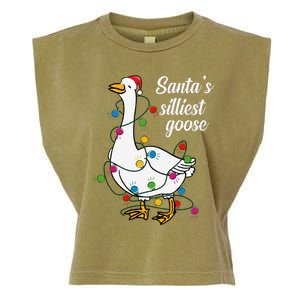 Santa’s silliest goose Funny Christmas Family  Garment-Dyed Women's Muscle Tee