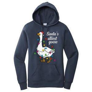 Santa’s silliest goose Funny Christmas Family  Women's Pullover Hoodie