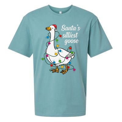 Santa’s silliest goose Funny Christmas Family  Sueded Cloud Jersey T-Shirt