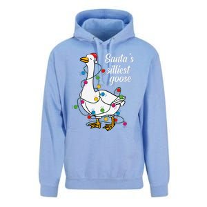 Santa’s silliest goose Funny Christmas Family  Unisex Surf Hoodie