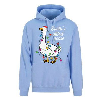 Santa’s silliest goose Funny Christmas Family  Unisex Surf Hoodie