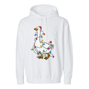 Santa’s silliest goose Funny Christmas Family  Garment-Dyed Fleece Hoodie