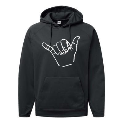 Shaka Sign Good Vibes Retro Hang Loose Performance Fleece Hoodie