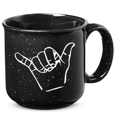 Shaka Sign Good Vibes Retro Hang Loose 15oz Campfire Ceramic Mug