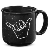 Shaka Sign Good Vibes Retro Hang Loose 15oz Campfire Ceramic Mug