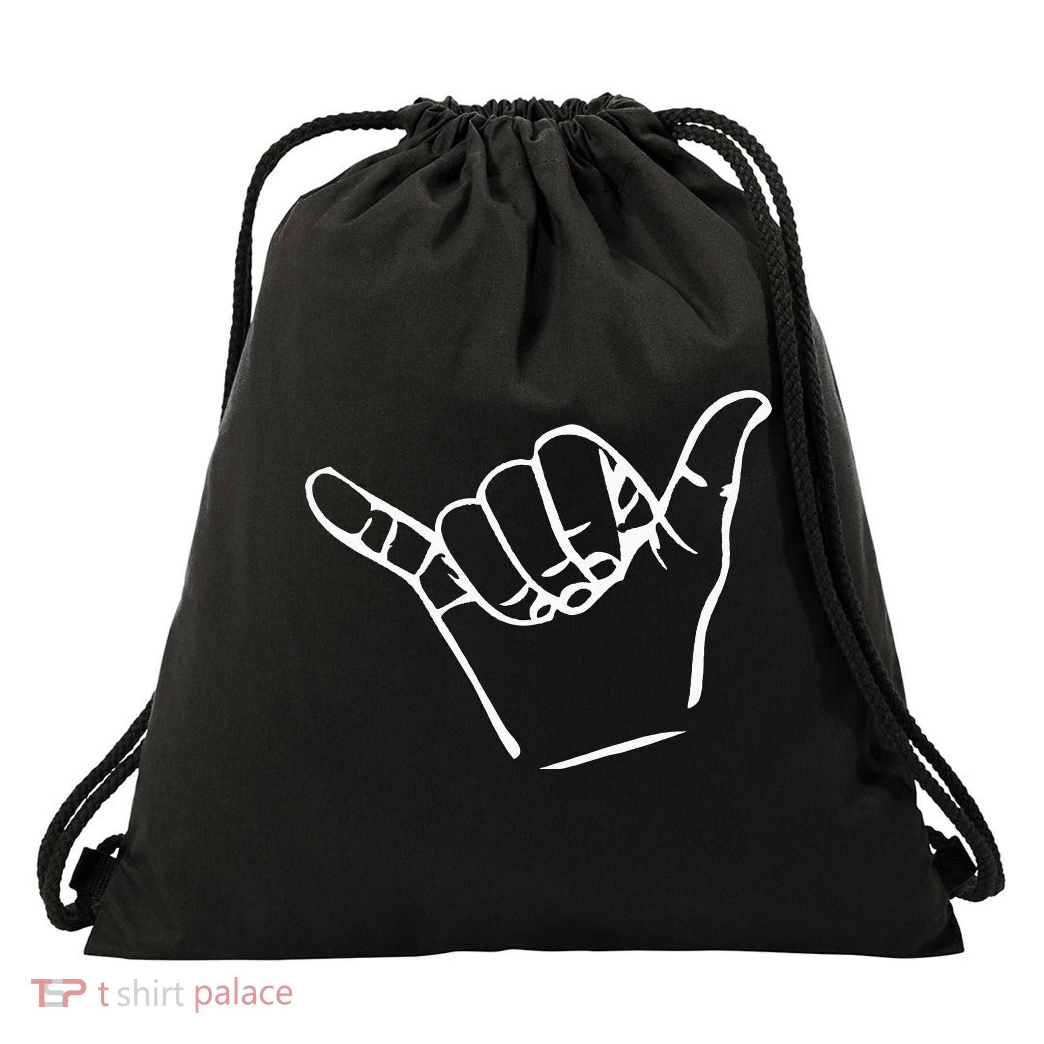 Shaka Sign Good Vibes Retro Hang Loose Drawstring Bag