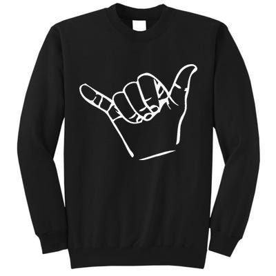 Shaka Sign Good Vibes Retro Hang Loose Tall Sweatshirt