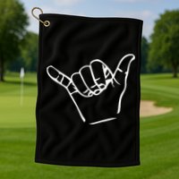 Shaka Sign Good Vibes Retro Hang Loose Golf Towel