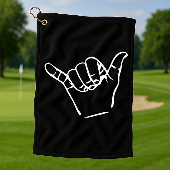 Shaka Sign Good Vibes Retro Hang Loose Golf Towel