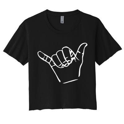 Shaka Sign Good Vibes Retro Hang Loose Crop Top