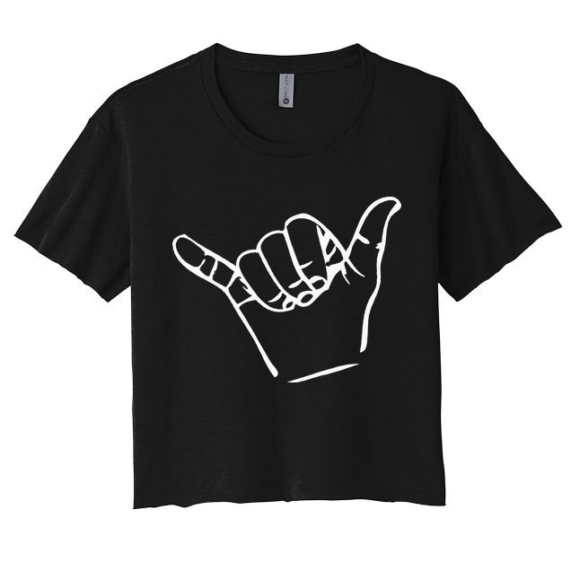 Shaka Sign Good Vibes Retro Hang Loose Crop Top