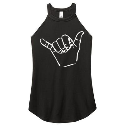 Shaka Sign Good Vibes Retro Hang Loose Women's Perfect Tri Rocker Tank